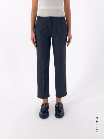 Pantaloni slim fit in flanella PONY