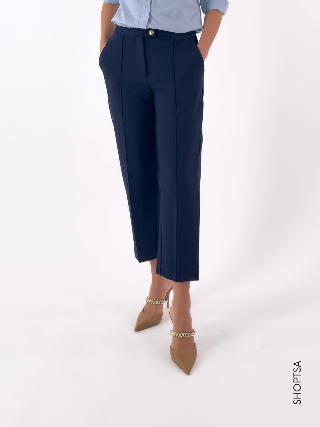 Pantalone slim in viscosa stretch