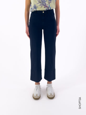 Pantalone in cotone effetto denim DISPLAY